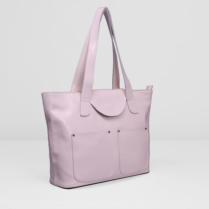 Сумка женская на молнии, 1 отдел с перегородкой, наружный карман, цвет бежево-розовый