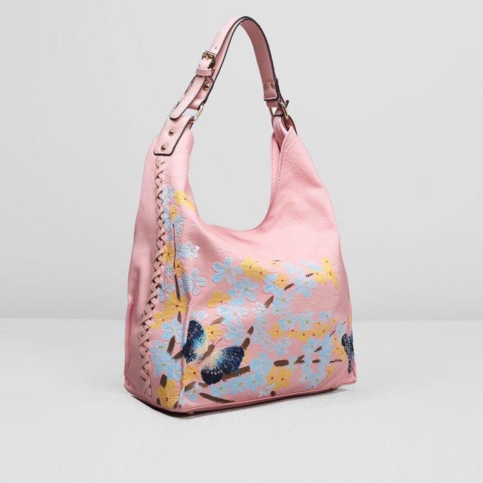 Сумка женская на молнии, 1 отдел, наружный карман, цвет розовый