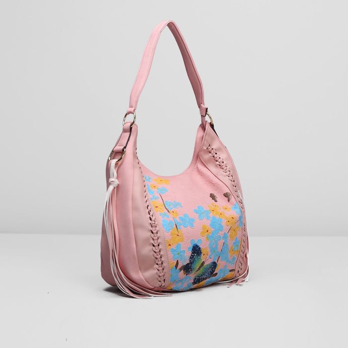 Сумка женская на молнии, 1 отдел, наружный карман, цвет розовый