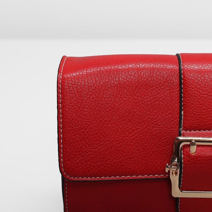 Сумка женская на клапане, 1отдел, наружный карман, цепочка, цвет красный