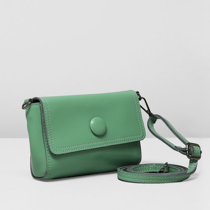 Сумка женская на молнии, 1 отдел, регулируемый ремень, цвет зелёный