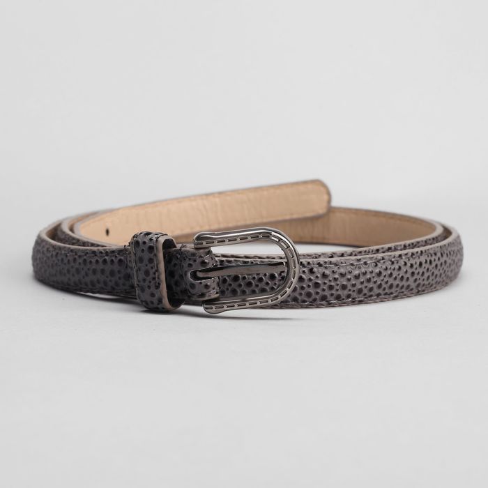 Ремень женский "Крапинки", ширина 1.5 см, пряжка металл, цвет серый
