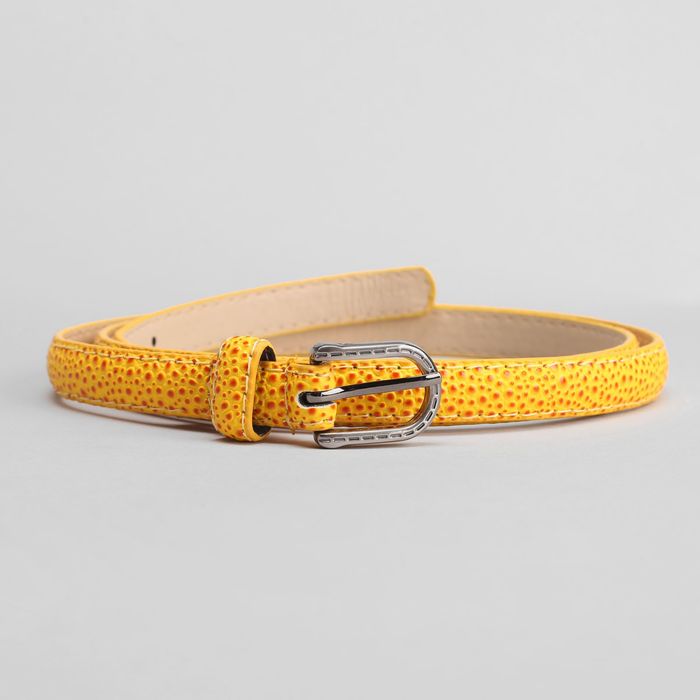 Ремень женский "Крапинки", ширина 1.5 см, пряжка металл, цвет жёлтый