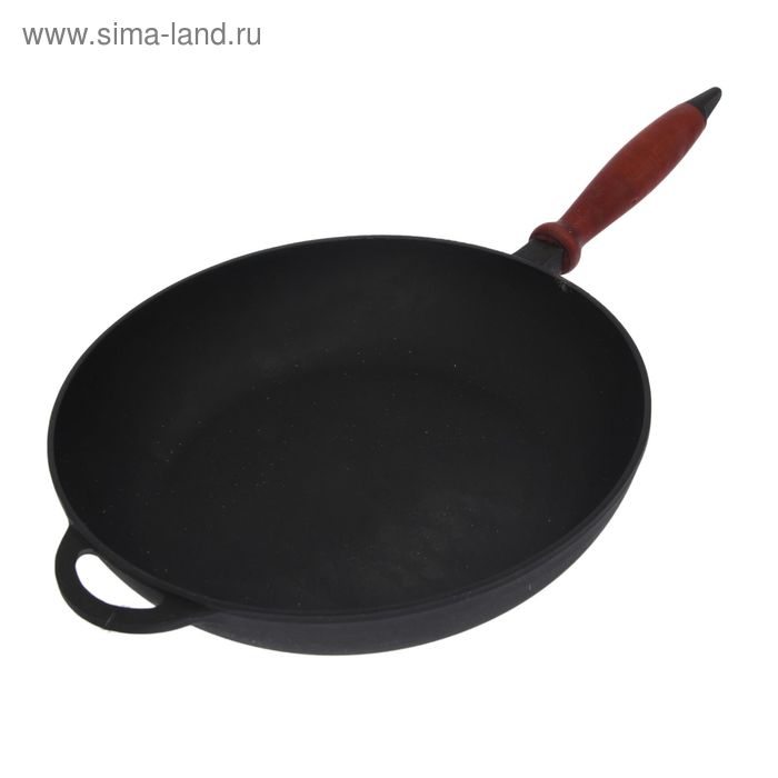 

Сотейник чугунный, d=28 см, h=6 см, со съёмной деревянной ручкой