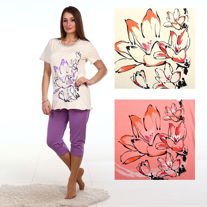 Комплект женский (туника, бриджи) ПК174 МИКС, р-р 70