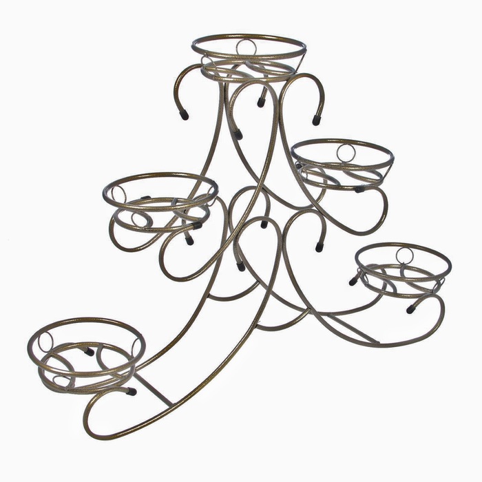 Подставка под цветы "Карусель", 5 горшков 25х95х70 см, цвет бронза