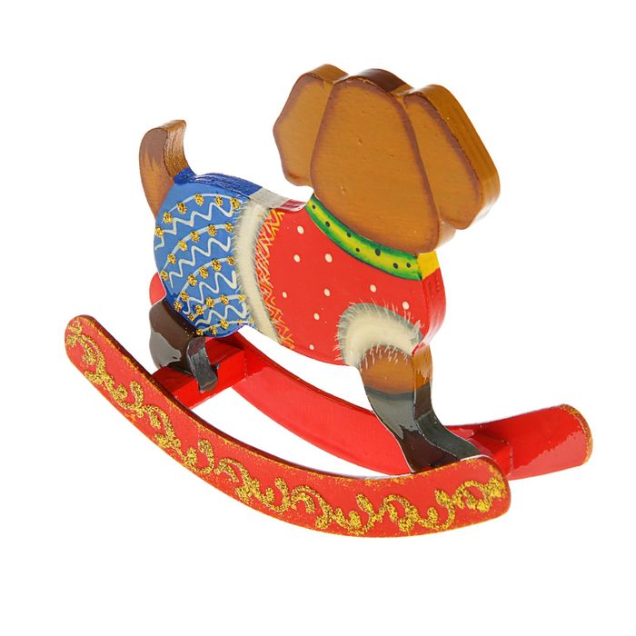 Сувенир-качалка Собачка цветная, ручная работа
