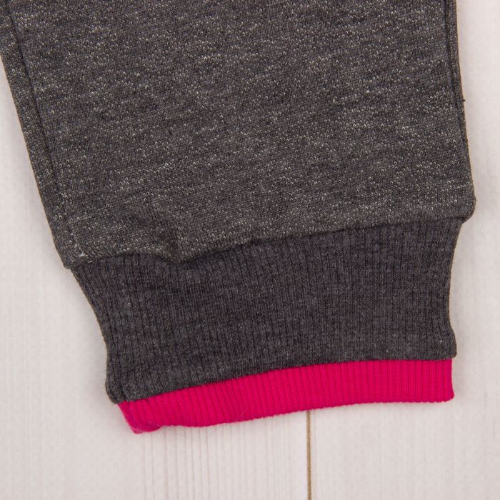 Брюки спортивные для девочки, рост 98 см, цвет тёмно-серый меланж