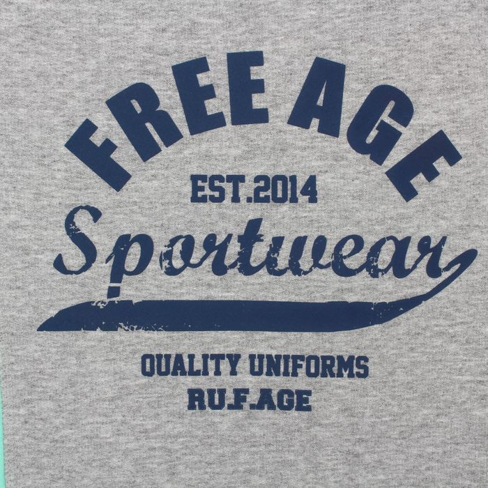 Джемпер (толстовка) для девочки, рост 104 см, цвет серый меланж/зелёный