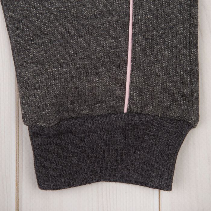 Брюки спортивные для девочки, рост 122 см, цвет серый меланж