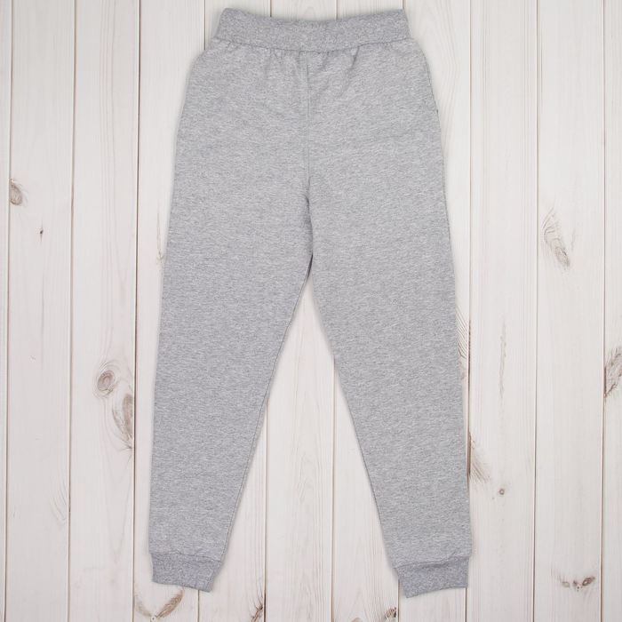 Брюки спортивные для девочки, рост 128 см, цвет светло-серый меланж