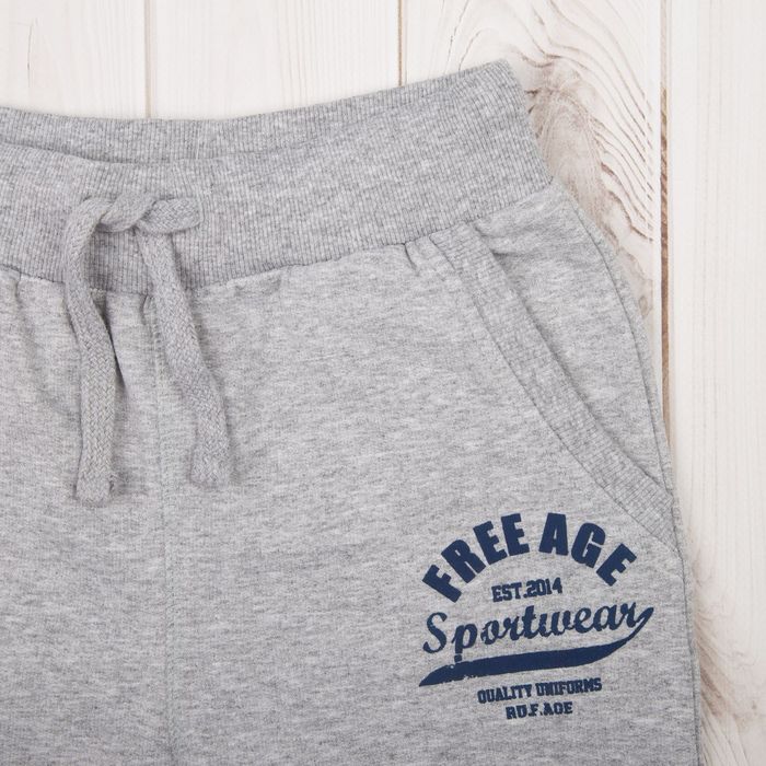 Брюки спортивные для девочки, рост 128 см, цвет светло-серый меланж