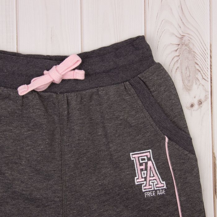 Брюки спортивные для девочки, рост 146 см, цвет темный меланж