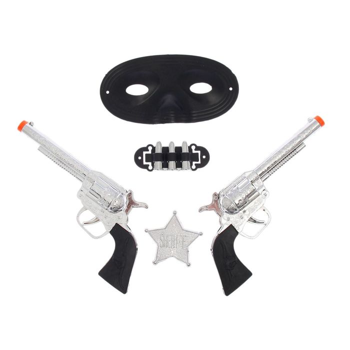 Набор ковбоя «Шериф», 2 пистолета, маска, значек, в пакете
