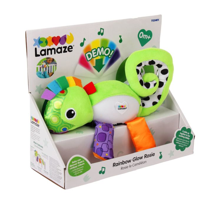 Мягкая развивающая игрушка-ночник «Хамелеончик» с пищалкой и шуршалкой