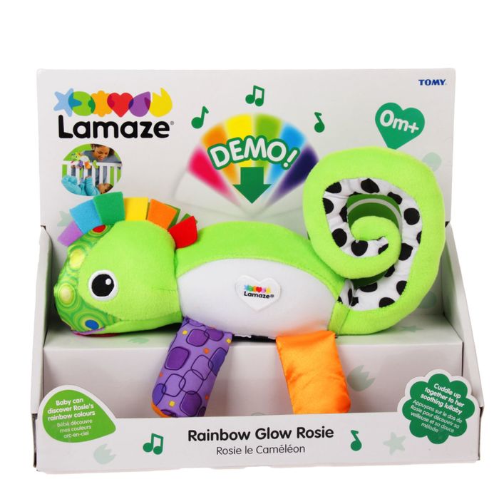 Мягкая развивающая игрушка-ночник «Хамелеончик» с пищалкой и шуршалкой