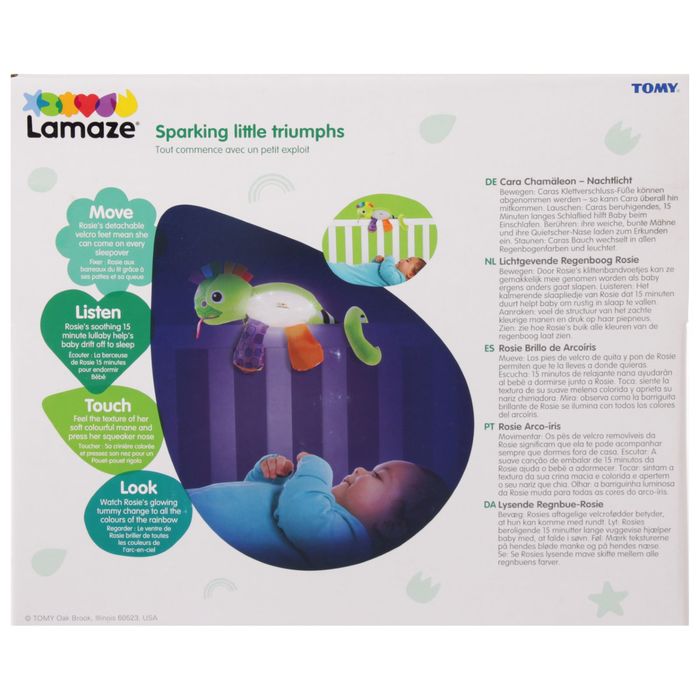 Мягкая развивающая игрушка-ночник «Хамелеончик» с пищалкой и шуршалкой