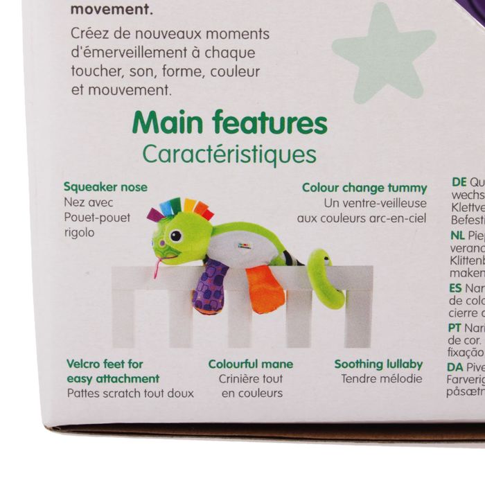 Мягкая развивающая игрушка-ночник «Хамелеончик» с пищалкой и шуршалкой