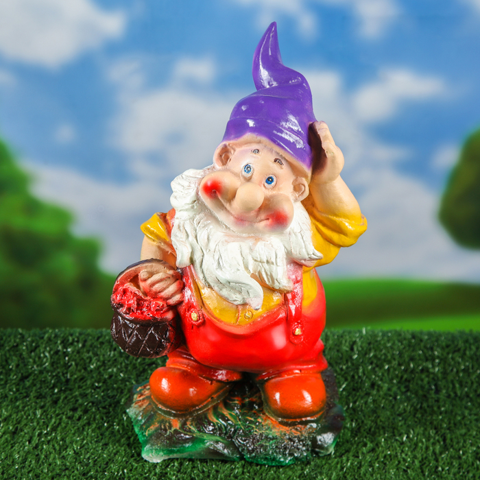 Садовая фигура "Гном маленький в шапочке", микс