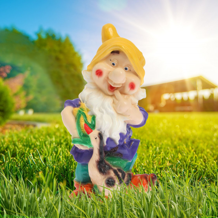 Садовая фигура "Гном с уткой", 47 см