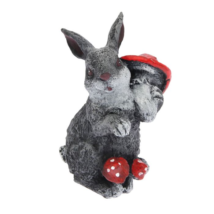 Садовая фигура "Зайчик маленький с грибочком"