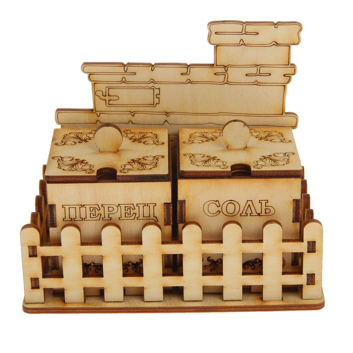 Набор для специй для декора "Печка" соль/перец, 3 предмета, 15х12х8 см