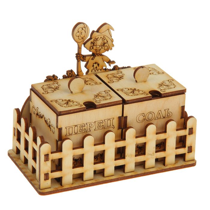 Набор для специй для декора "Поваренок" соль/перец, 3 предмета, 12х10х6,5 см