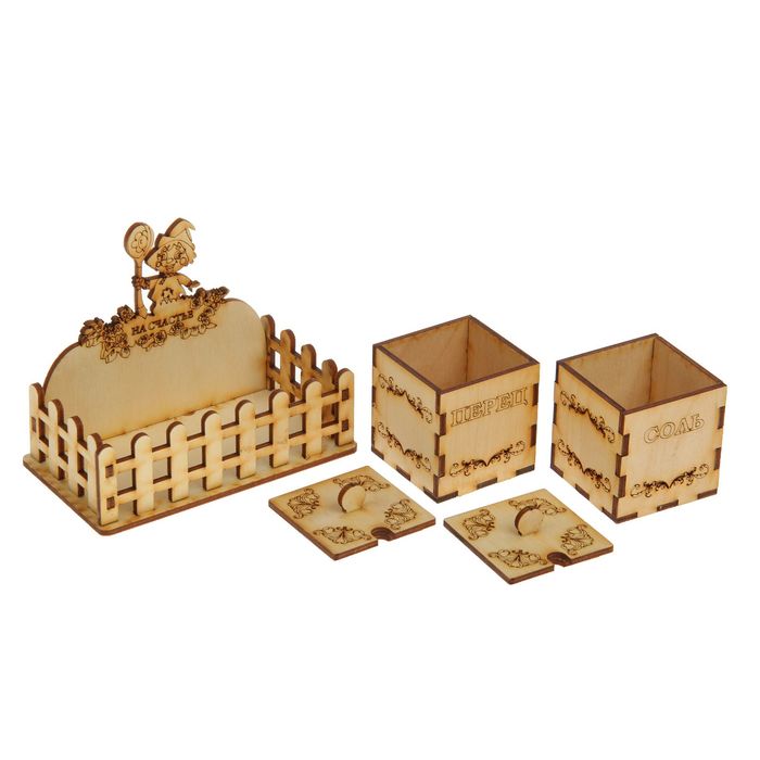 Набор для специй для декора "Поваренок" соль/перец, 3 предмета, 12х10х6,5 см