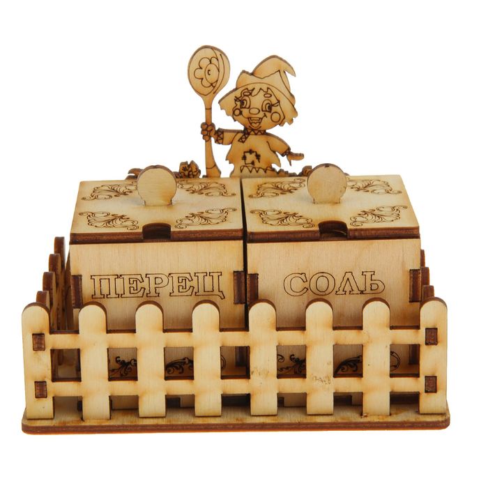 Набор для специй для декора "Поваренок" соль/перец, 3 предмета, 12х10х6,5 см