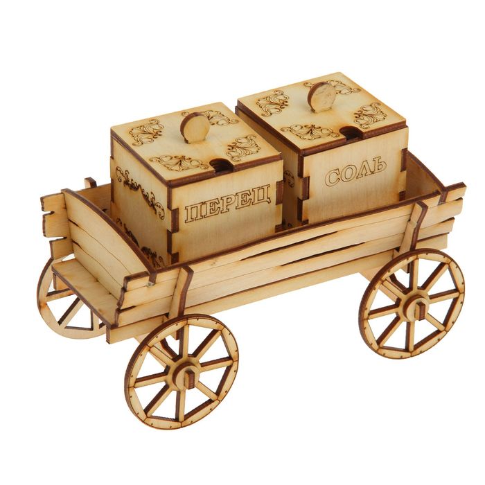 Набор для специй для декора "Телега" 16х11х8 см