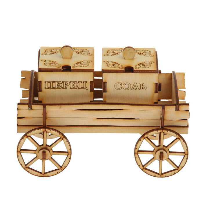 Набор для специй для декора "Телега" 16х11х8 см