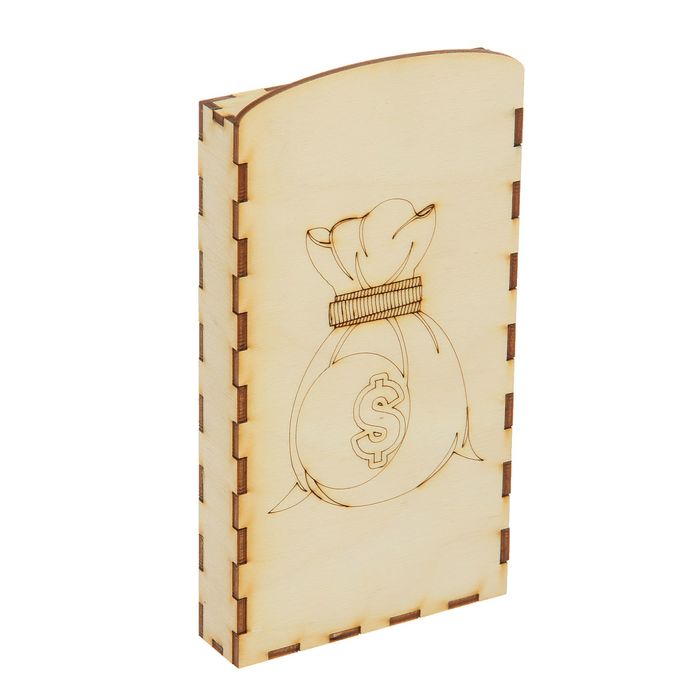 Купюрница из фанеры для декора "Мешок бабла" 19х2,5х10 см