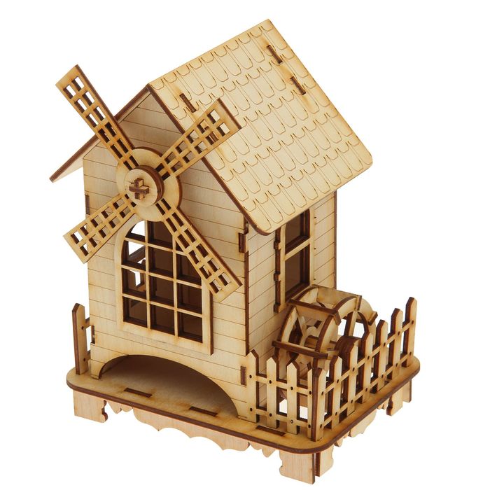 Чайный домик "Мельница" с водяным колесом, 16х20х12 см (ЧД 00-02)