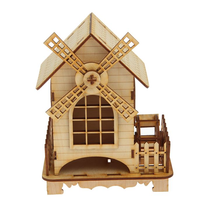 Чайный домик "Мельница" с водяным колесом, 16х20х12 см (ЧД 00-02)