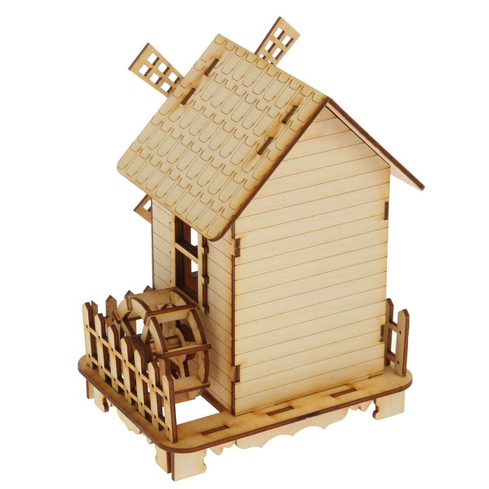 Чайный домик "Мельница" с водяным колесом, 16х20х12 см (ЧД 00-02)