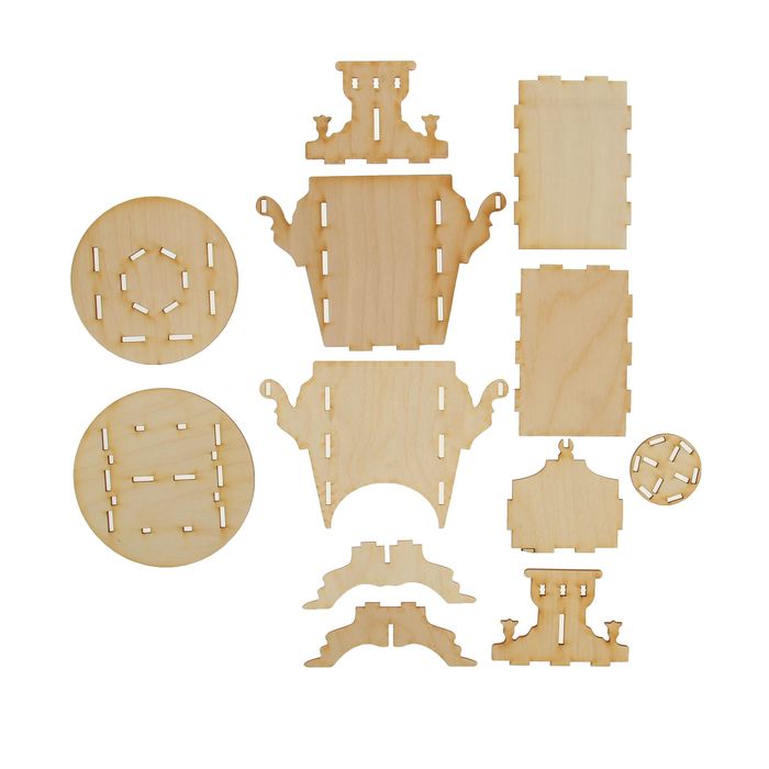 Чайный домик "Самовар" большой (набор 30 деталей) 15х15х36 см (ЧД 00-06)