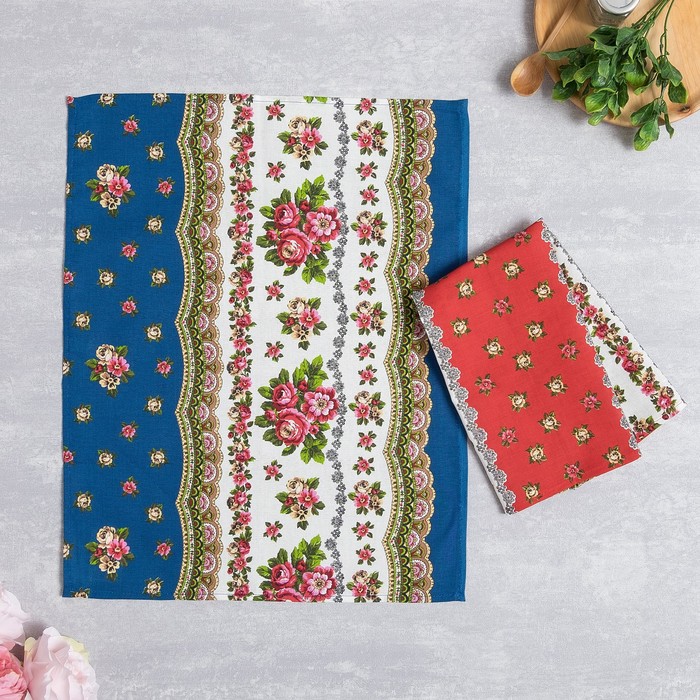 Полотенце 45х60 см DomoVita, павлопосад.узор, цвет МИКС