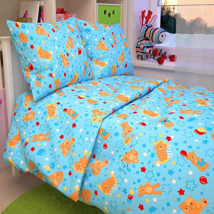 Детское постельное бельё BABY "Мишки", цвет розовый 112х147 см, 110х150 см, 60х60 см, бязь 142 гр/м