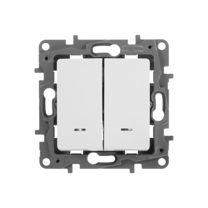 Механизм выключателя 2-кл. СП Legrand "Etika ", с подсветкой, винт, бел. 672204