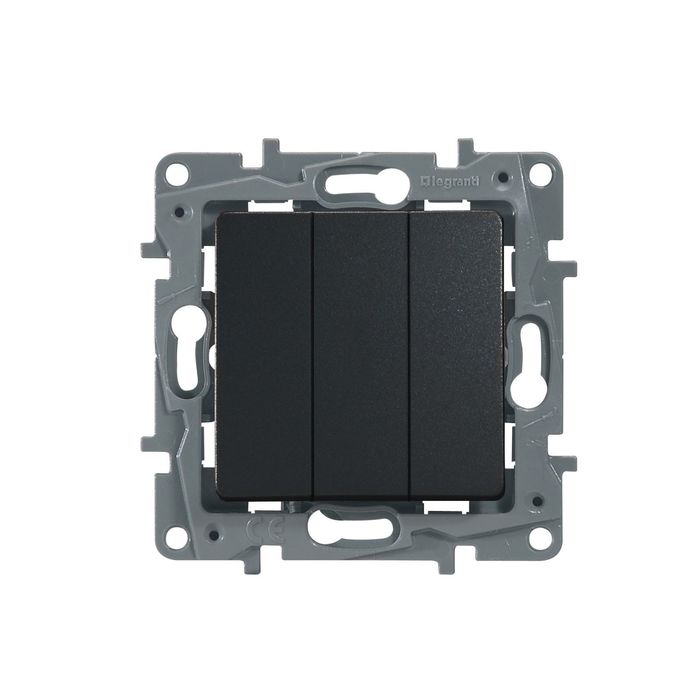 Механизм выключателя 3-кл. СП Legrand "Etika Plus ", винт. зажим, антрацит 672613