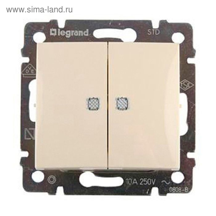 

Механизм выключателя 2-кл. СП Legrand "Valena ", индикатор, сл. кость 695630