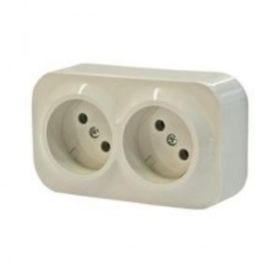 

Розетка 2-м ОП Legrand "Quteo ", 16А, угол 45град. без заземл. сл. кость 782242