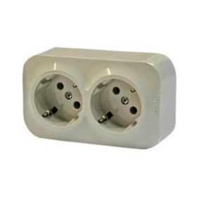 

Розетка 2-м ОП Legrand "Quteo ", 16А, угол 45град. шторки, с з/к, сл. кость 782253