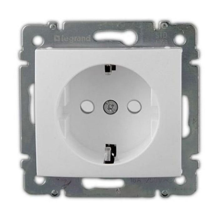 Механизм розетки 1-м СП Legrand "Valena ", защ. шторки, с заземл. бел. 774421