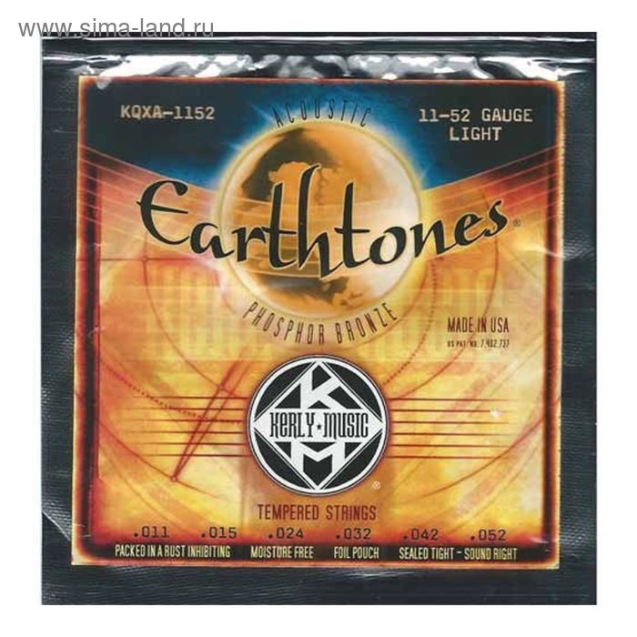 Струны для акустической гитары KERLY KQXAB-1152 Earthtones 80/20 Bronze Tempered