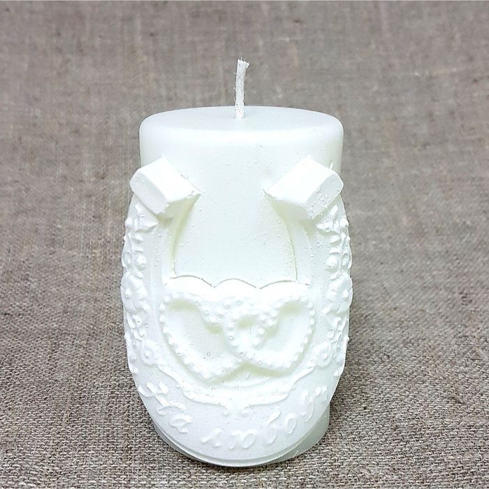 Свеча Свадебная "На любовь" 5,5х8 белая с блеском