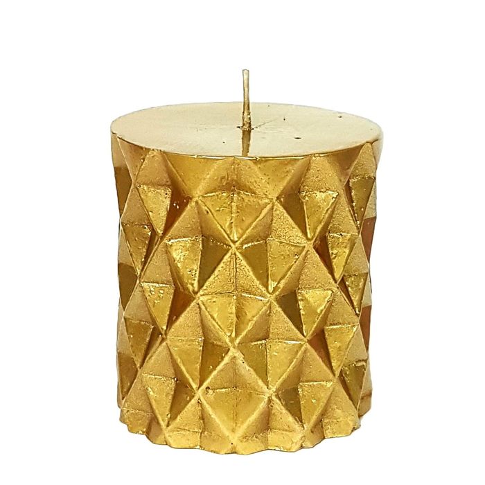 Свеча "Ручная работа" цилиндр "Геометрия" 6,7х7,5 золото