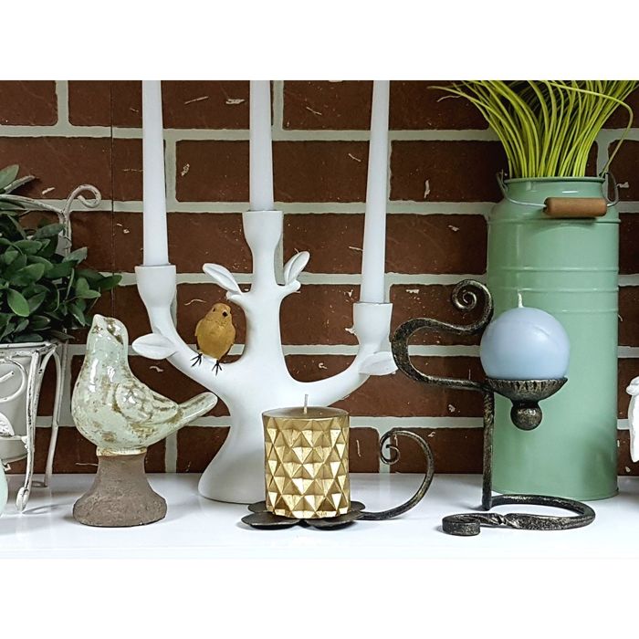 Свеча "Ручная работа" цилиндр "Геометрия" 6,7х7,5 золото