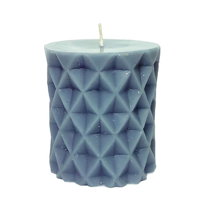 Свеча "Ручная работа" цилиндр "Геометрия" 6,7х7,5 серая