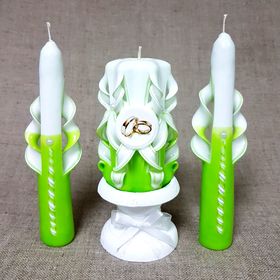 

Набор свечей резных "Свадебный", яблочный: Домашний очаг, Родительские свечи, подсвечник